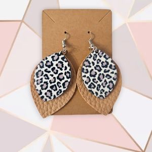 Light Brown Cheetah print earrings